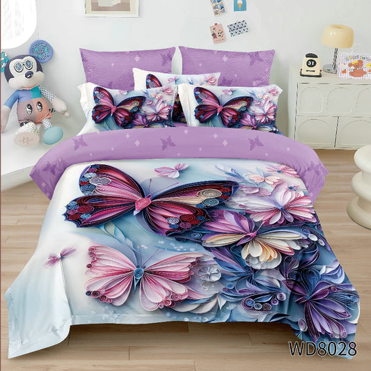 Σετ Σεντόνια Διπλά με λάστιχο 180 x 200, 100% Βαμβάκι, 4 τμχ, με κωδικό,WD8-28