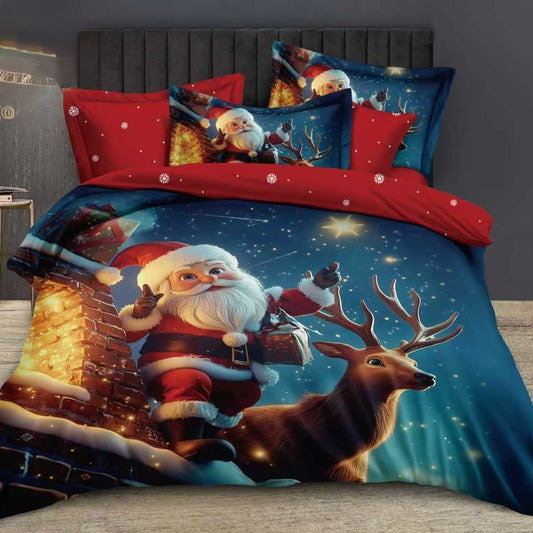 Χριστουγεννιατικα Σετ Σεντόνια  μονό / διπλό, 100% Βαμβάκι, κωδικό Q2-43