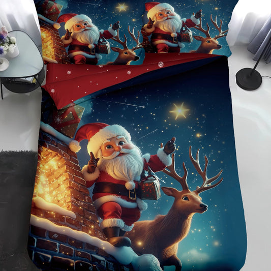 Χριστουγεννιατικα Σετ Σεντόνια  μονό / διπλό, 100% Βαμβάκι, κωδικό Q2-43