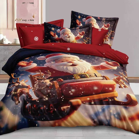 Χριστουγεννιατικα Σετ Σεντόνια  μονό / διπλό, 100% Βαμβάκι, κωδικό Q2-42